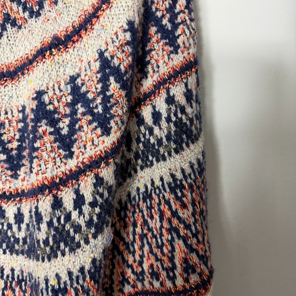 Anthropologie Sleeping on Snow Fair Isle Sweater Cape Poncho Medium Large M - Picture 10 of 12